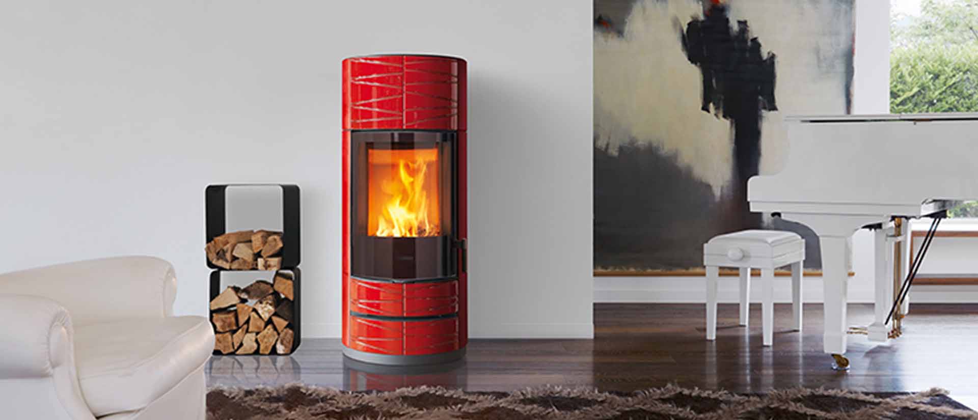 PIAZZETTA ROUND M（ラウンド エム）｜円柱型デザイン薪ストーブ