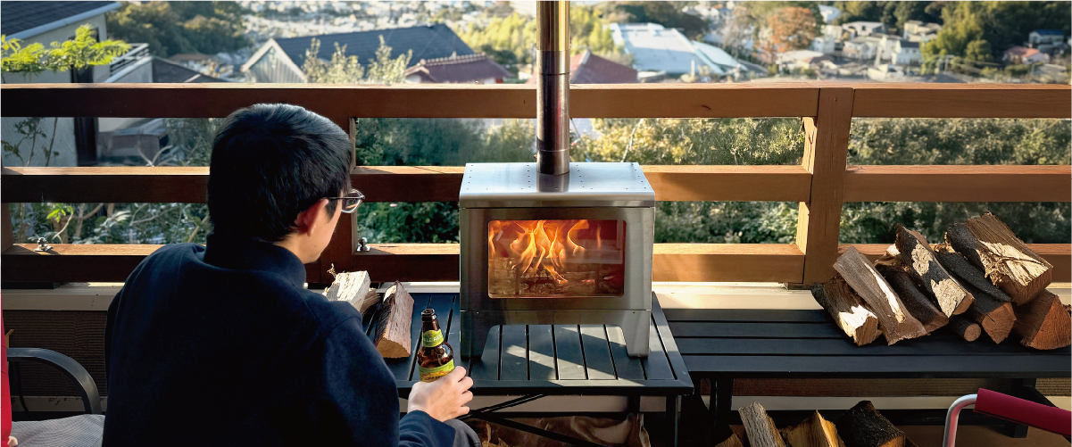 小型薪ストーブ idea ベランダ
