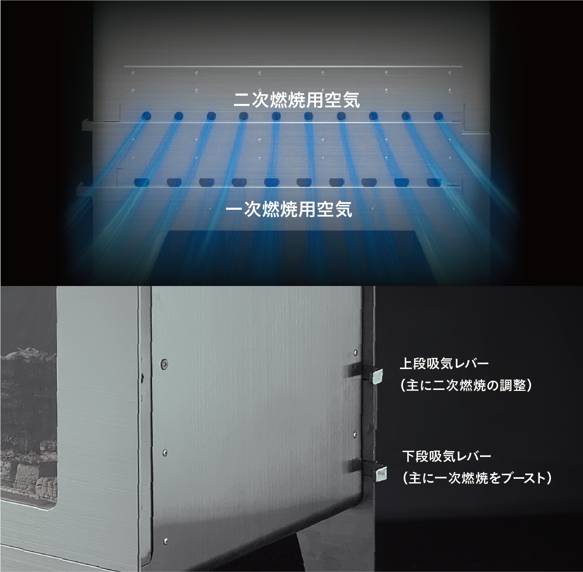 小型薪ストーブ idea 給気レーバー